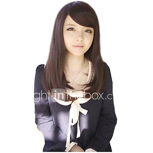 Women Long Straight Hair Synthetic Side Bang Mainstream Wigs