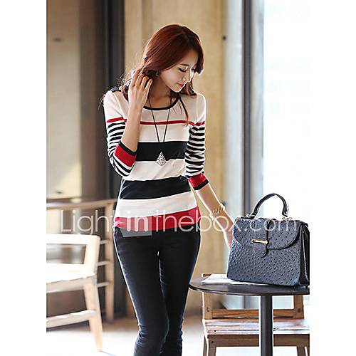 JFS Korea Sytle Womens Long Sleeve Stripe Shirt