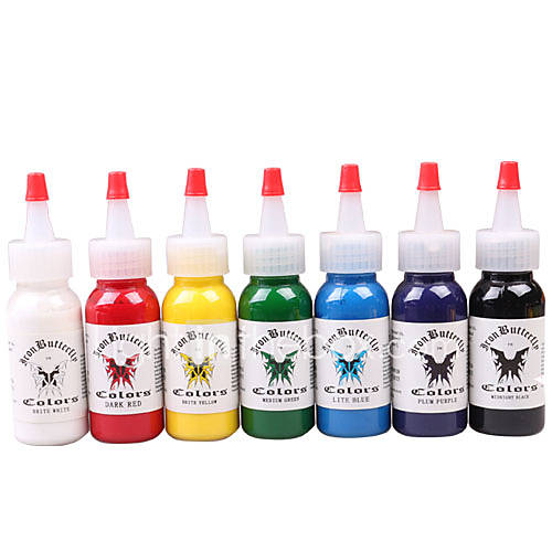 Top Complete 7 Color 30Ml Tattoo Ink Pigment Set Kit