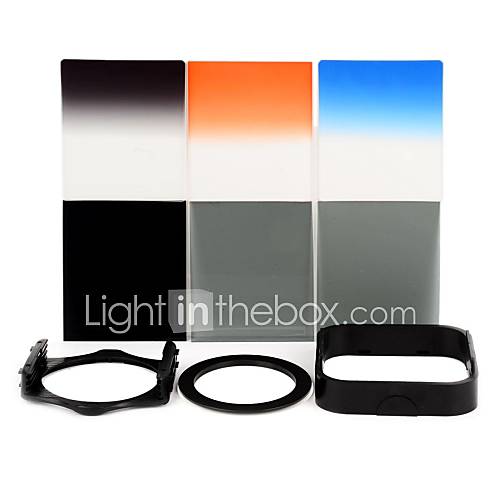 SHSYKJ05 10 in 1 3 Gradual / 3 ND Lens Filters Ring Mount Set for 72mm Lens Camera   Black