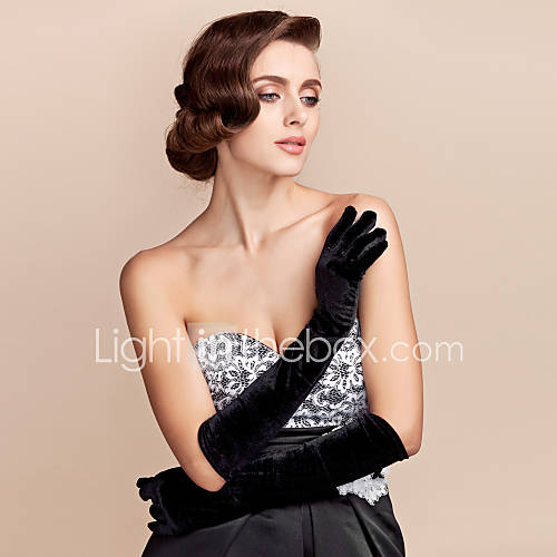 Delicate Cotton Fingertips Elbow Length Party/Evening Gloves