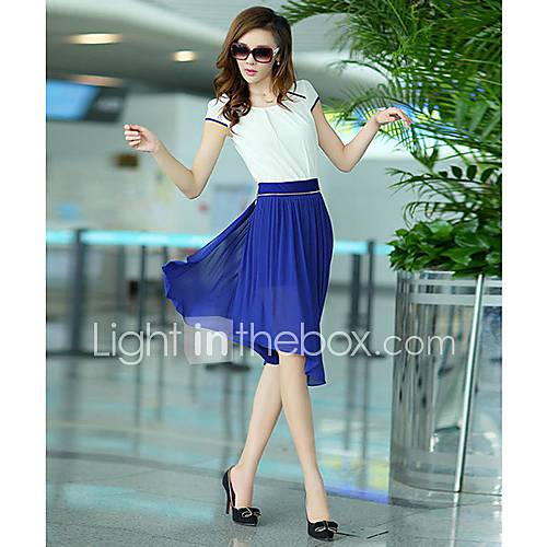 JFS Korea Sytle Womens Slim Fit Chiffon Dress