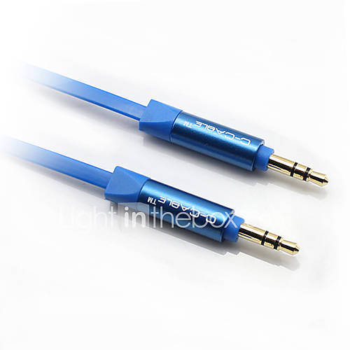 C Cable AUX 3.5mm M/M Audio Cable Blue Flat Type (1M)