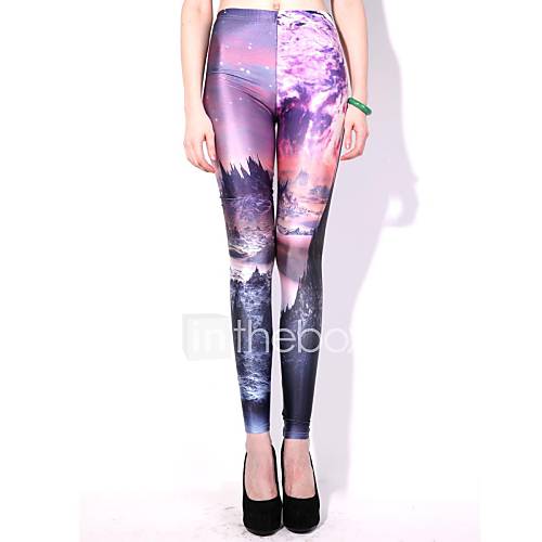 Elonbo Islands in The Sea Style Digital Painting Tight Women Leggings