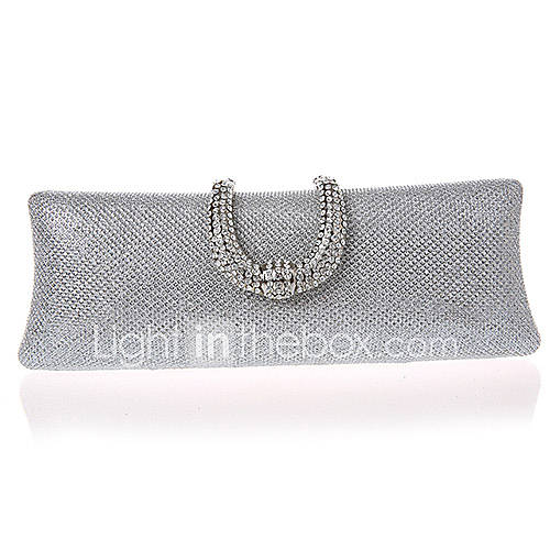 Jiminy Womens Top Grade Diamonade Evening Clutch Bag(Silver)