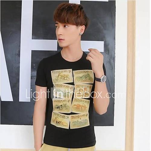 Mens Round Neck Casual Short Sleeve Printing T shirts(Except Acc)