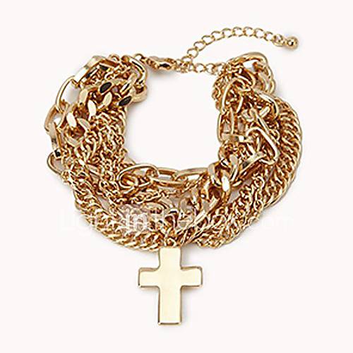 Shining Fashion Alloy Cross Chain Bracelet (Screen Color)