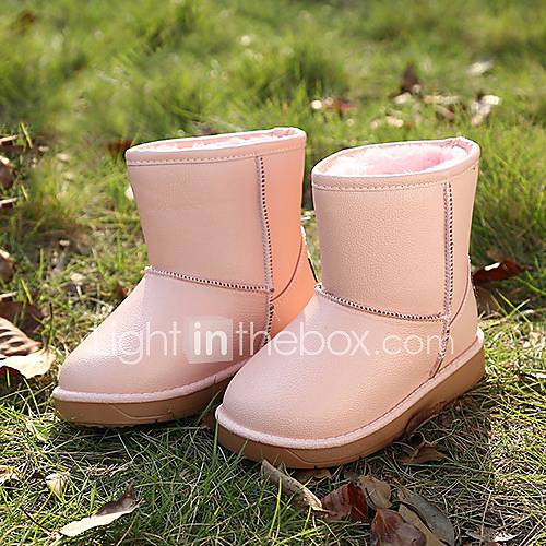 Childrens Pu Leather Waterproof Snow Winter Cotton Boots