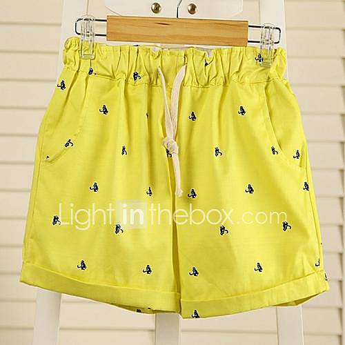 Womens Korean Printing Slim Was Thin Shorts