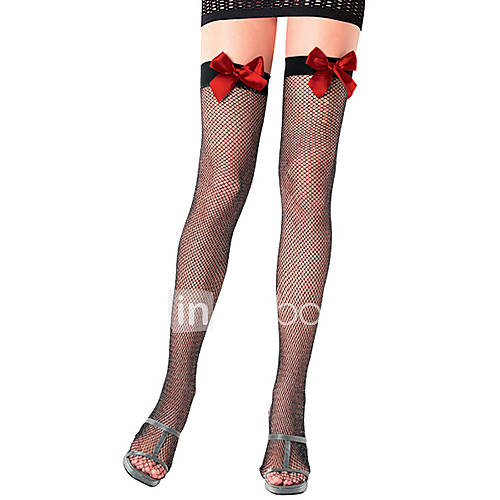 Womens Bows Mesh Stockings