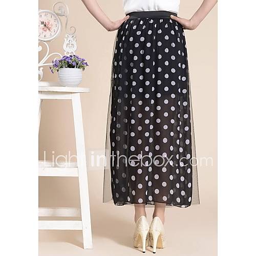 Womens Polka Dots Chiffon And Organza Skirt
