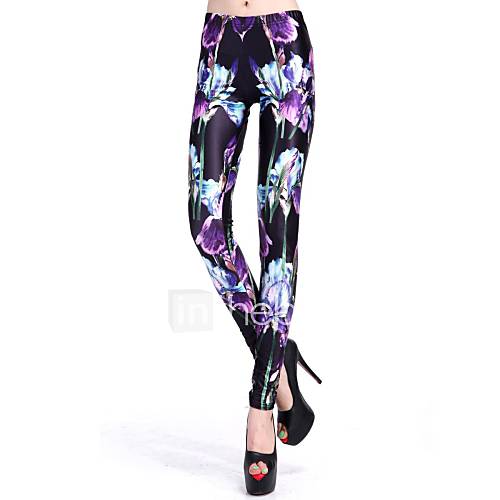 Elonbo Tulip Style Digital Painting Tight Women Leggings