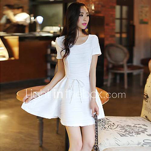 Womens Short sleeved Waist Dress