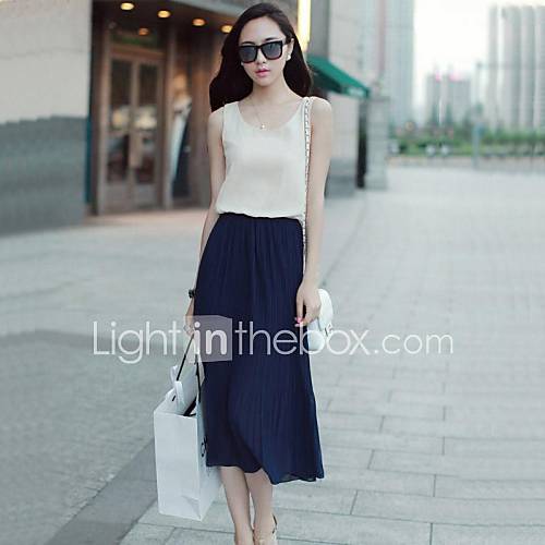 Womens T shirt Waist Chiffon Dress