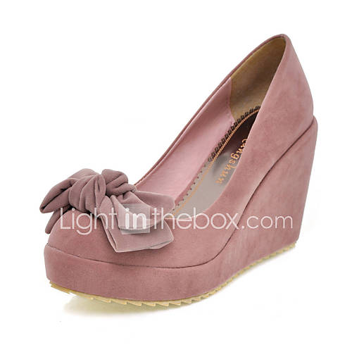 Suede Womens Wedge Heel Heels Pumps/Heels Shoes With Bowknot (More Colors)