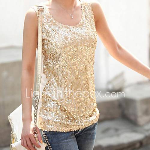 Womens Bling Sequined Vest