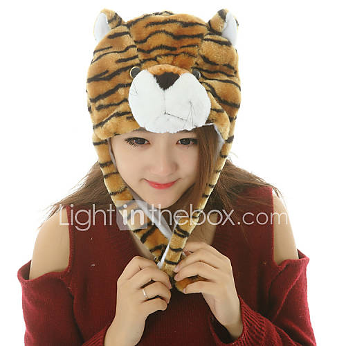 Unisex Adorable Yellow Tiger Warm Fuzzy Kigurumi Aminal Beanie