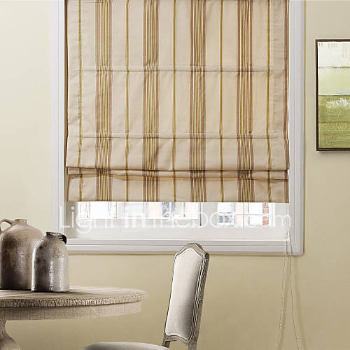 Mediterranean Classic Khaki Stripe Eco friendly Roman Shade