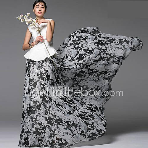 Verragee Fashion Print Elegant Swing Skirt