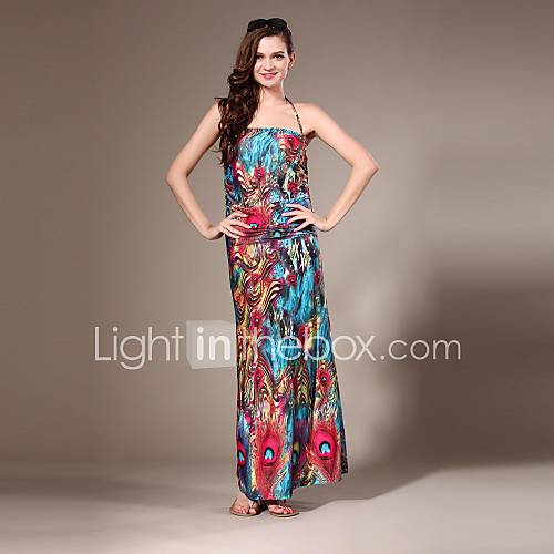 Maya Womens V Neck Floral Bohemian Cover Up Print Maxi Beach Dress