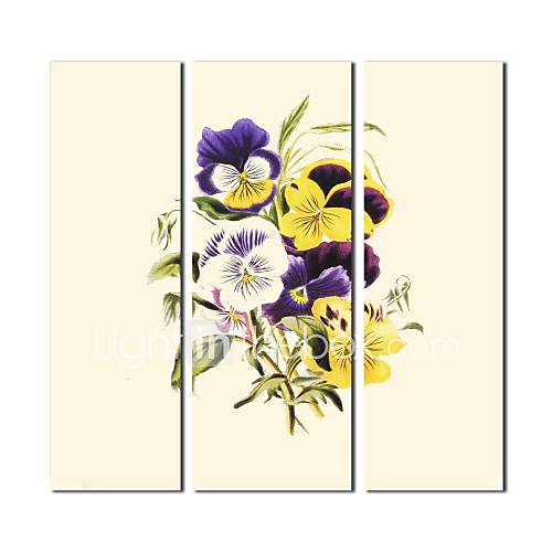 Hand Painted Oil Painting Floral Modern Decorative Flower with Stretched Frame Set of 3