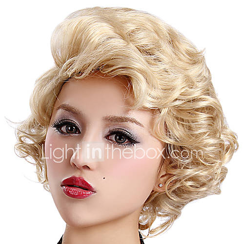 Fancy Ball Capless Synthetic Party Wig Capless Short Blonde Curly Marilyn Monroe Cospaly Wig