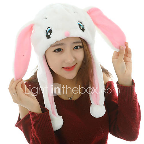 Unisex Endearing Big Ear White Rabbit Warm Fuzzy Kigurumi Aminal Beanie
