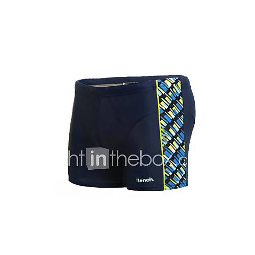 Mens Printing Nylon Spandex Lined Rubber Print Logo Boxers Swim Shorts