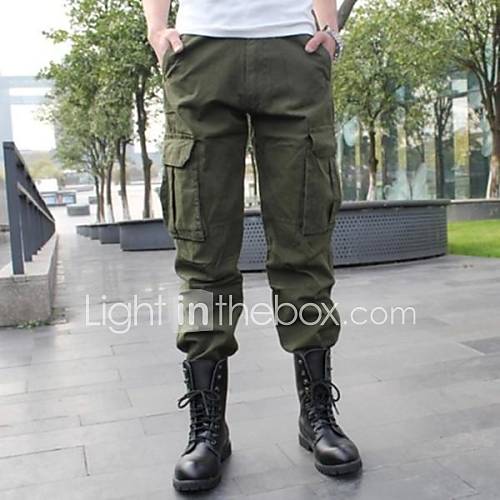 Mens Casual Long Military Uniform Multi Pocket Cargo Pants