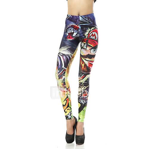 Elonbo Cartoon Figures Style Digital Painting Tight Women Leggings