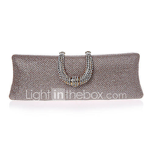 Jiminy Womens Top Grade Diamonade Evening Clutch Bag(Champagne)