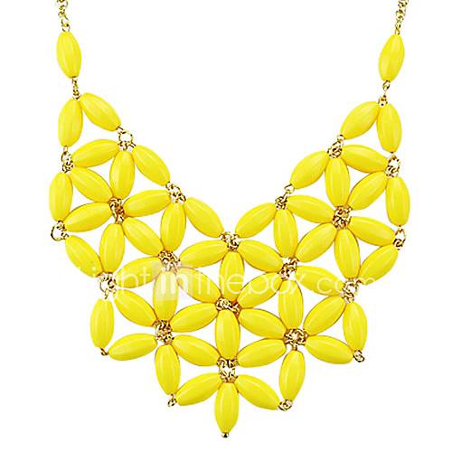 Yellow Bloom flower Fashion Necklace Statement Floral Jewelry