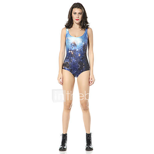 Nadanbao Womens Blue Galaxy Print Swimsuit