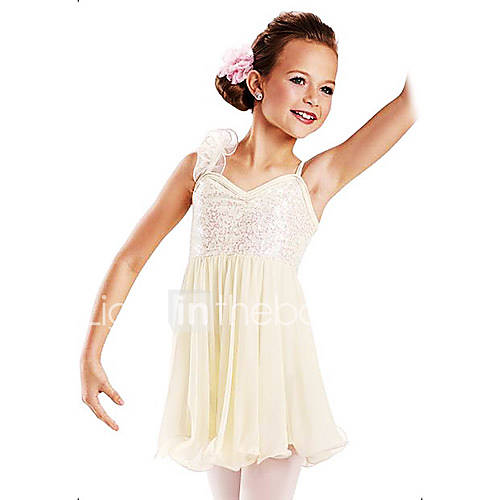 Beautiful Kids Sequin Organza Ruffle Décor Ballet Dance Dress