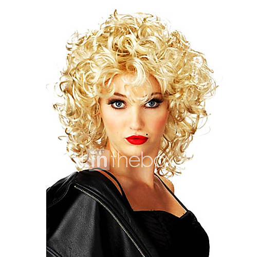 Fancy Ball Synthetic Party Wig Wild Style Fluffy Short Curly Wig(Blonde)