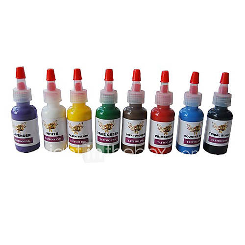 Top Complete 8 Color 15Ml Tattoo Ink Pigment Set Kit