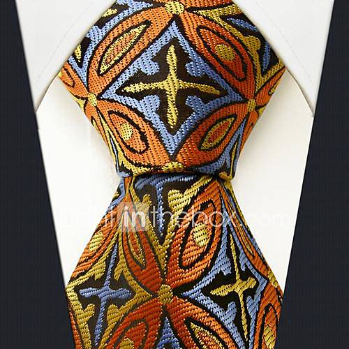 Mens Casual Silk Multicolor Pattern Necktie