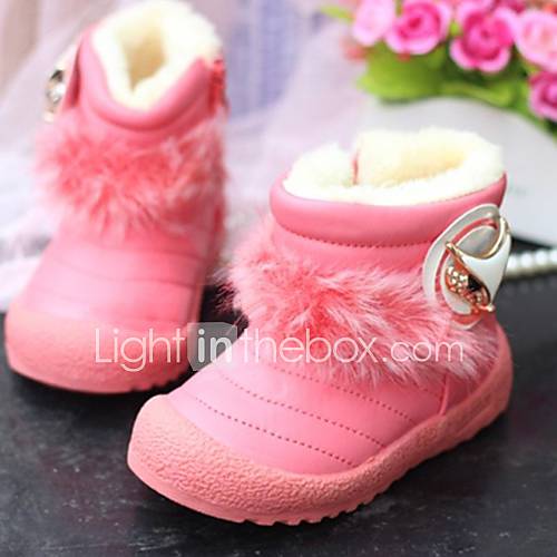Childrens Thicker Snow Boots Solid Color Sole Soft Bottom Boots