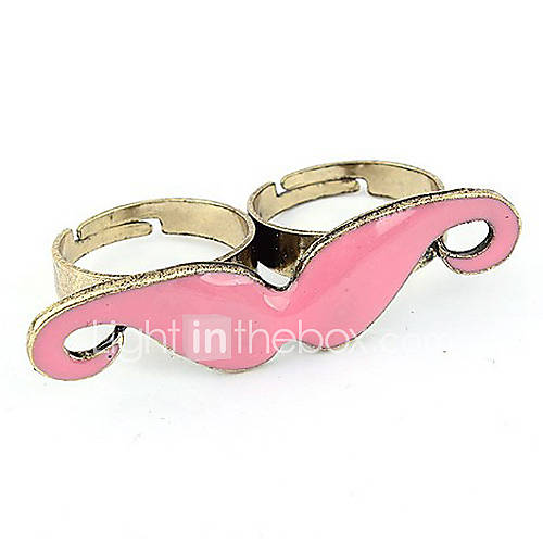 Ravier Womens Vintage Pink Moustache Pattern Ring