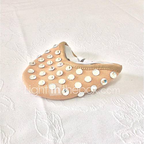 Womens Fabric with Rhinestone Elastic Gore Belly Dance Shoes