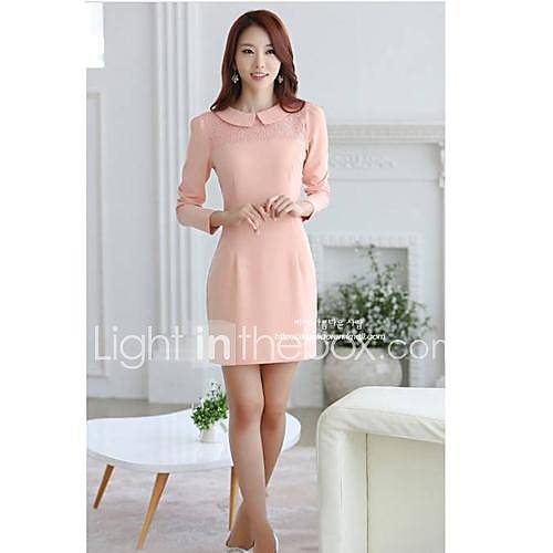 Womens Sweety Long Sleeve Slim Dress