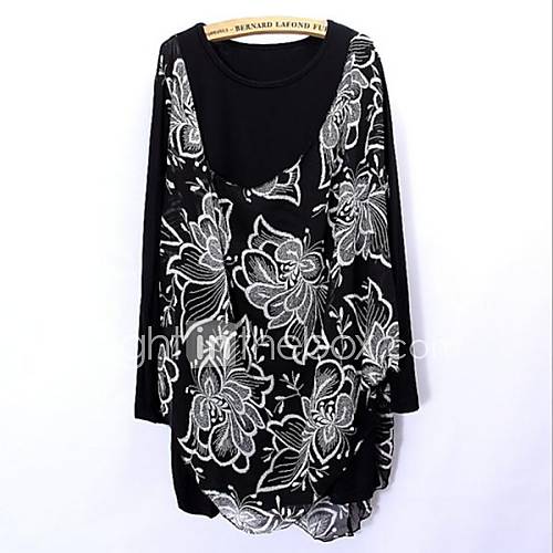 Womens Fashion Lace Embroidery Long Sleeve T Shirt