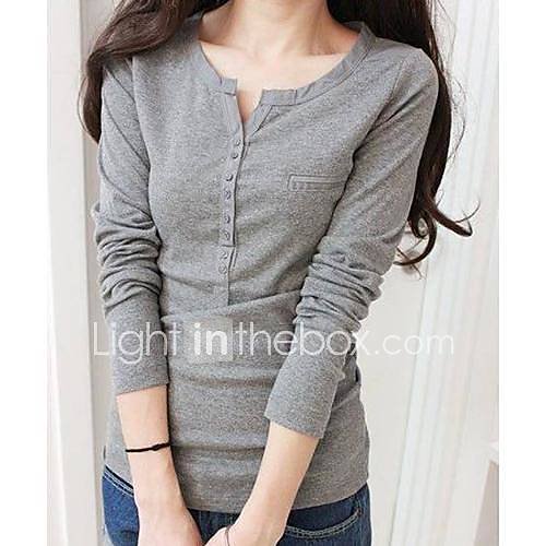 Womens V Neck Korean Style Loose Casual T Shirt