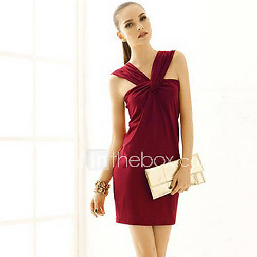 Moon Sunday Womens Shoulder Bandage Bodycon Dress