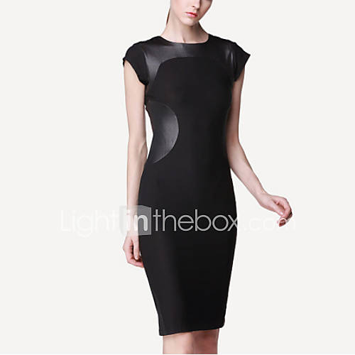 MS Black Slim Fit COLor Block Dress