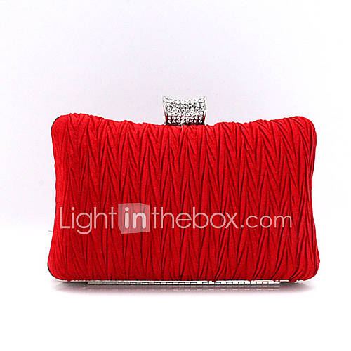 Jiminy Womens Top Grade Fold Evening Clutch Bag(Red)