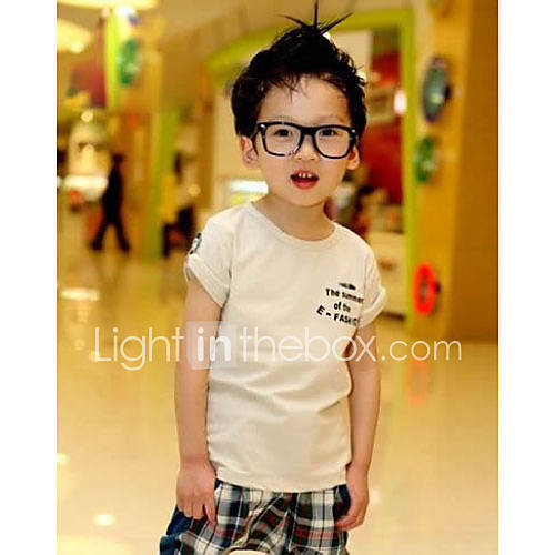 Boys Check Print Casual Short Sleeve Clothing Sets