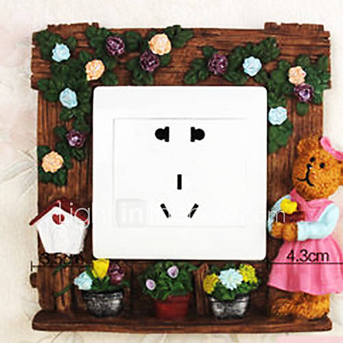 Animal Rose and Bear Light Switch Stickers