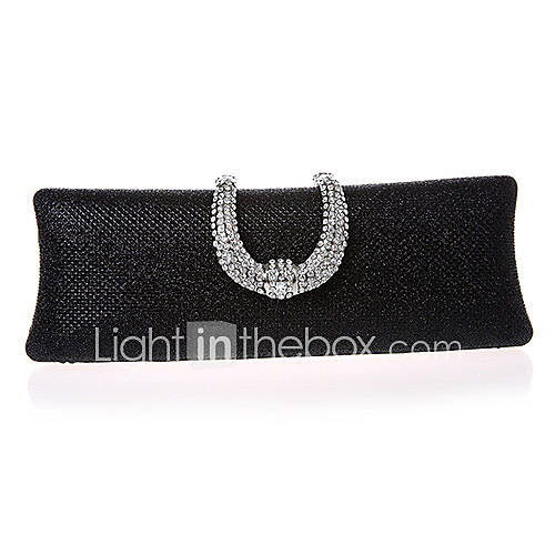 Jiminy Womens Top Grade Diamonade Evening Clutch Bag(Black)