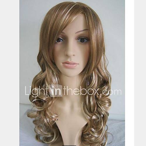 Fashion Synthetic Lady Long Blond Mix Color Wig with Adjustable Size Cap More Colors Available